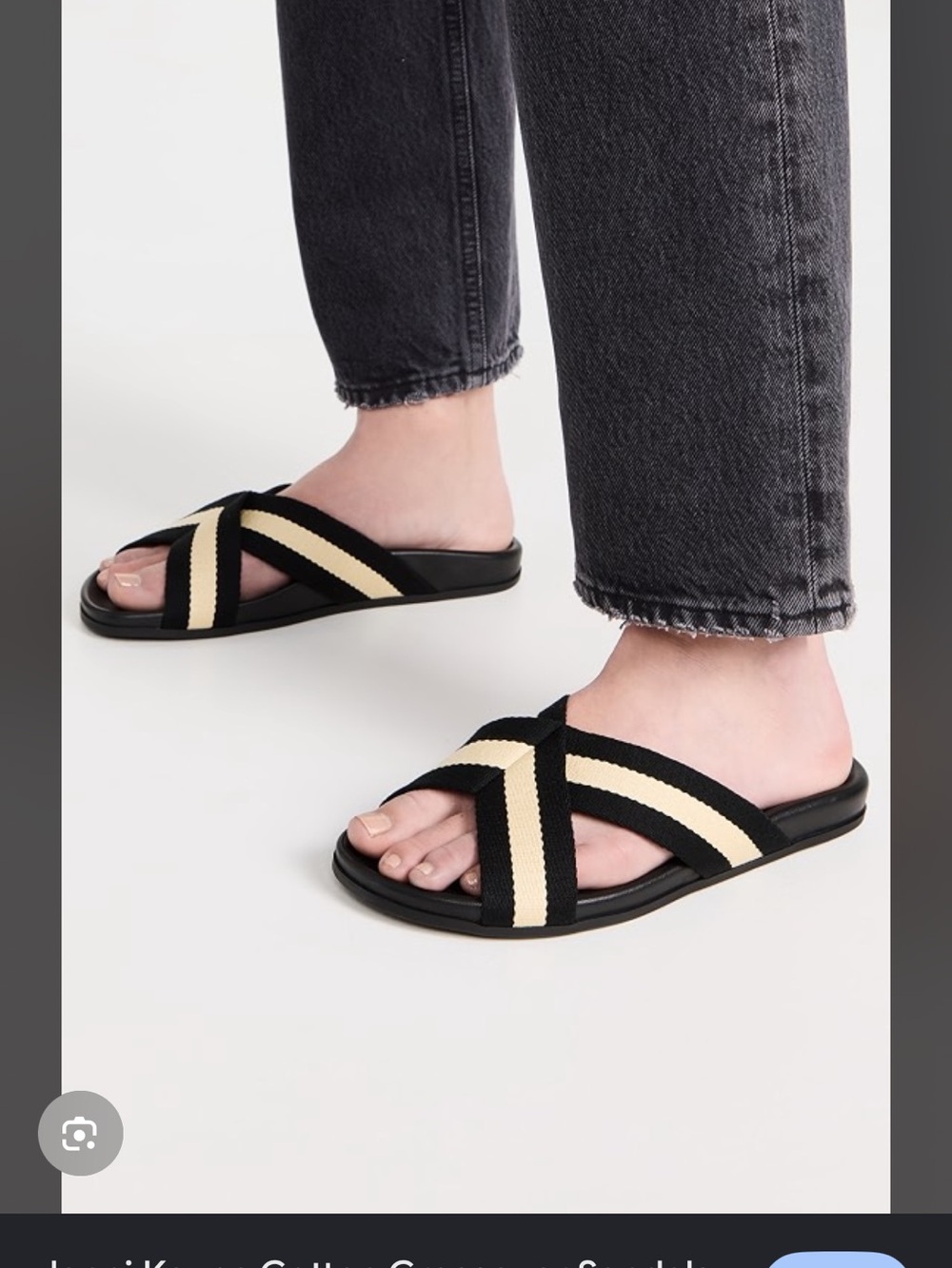 Jenni Kayne Women’s Black & Cream Crossover Slide Sandals 40/10